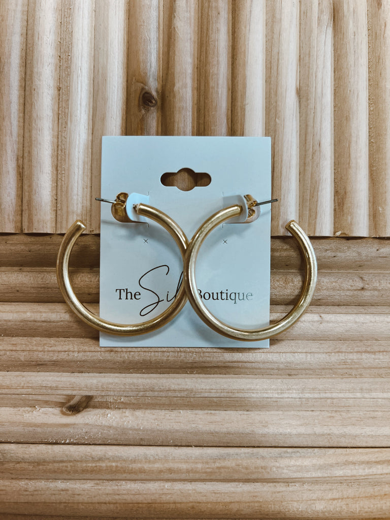 Kenze Gold Dipped Hoop Earrings-earrings-kennze-The Silo Boutique, Women's Fashion Boutique Located in Warren and Grand Forks North Dakota