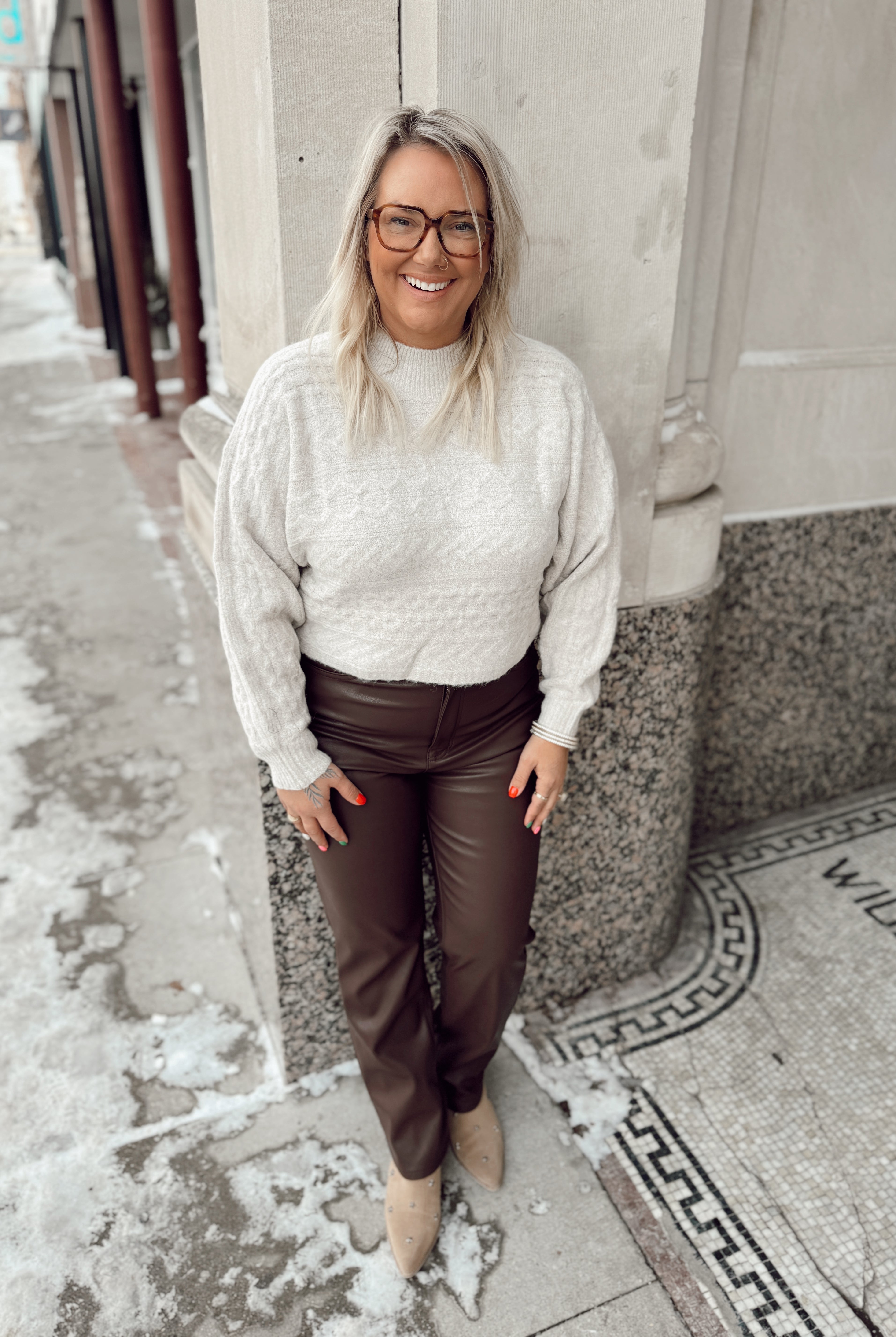 Heather Oat Sweater-Sweaters-allie Rose-The Silo Boutique, Women's Fashion Boutique Located in Warren and Grand Forks North Dakota