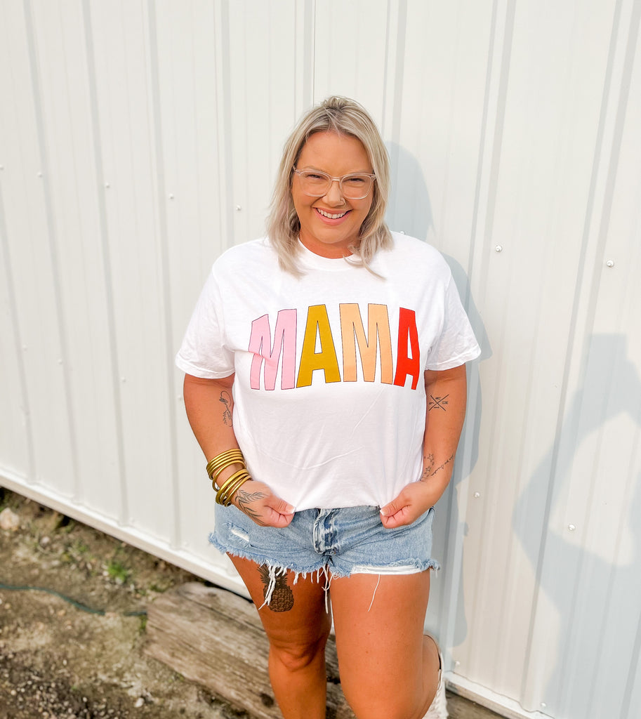 Rainbow Mama Tee-Graphic Tees-friday saturaday-The Silo Boutique, Women's Fashion Boutique Located in Warren and Grand Forks North Dakota