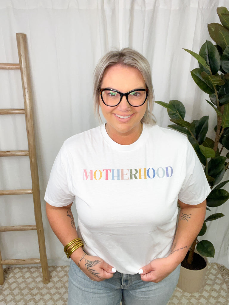 Motherhood Colorful Tee-Graphic Tees-benie-The Silo Boutique, Women's Fashion Boutique Located in Warren and Grand Forks North Dakota