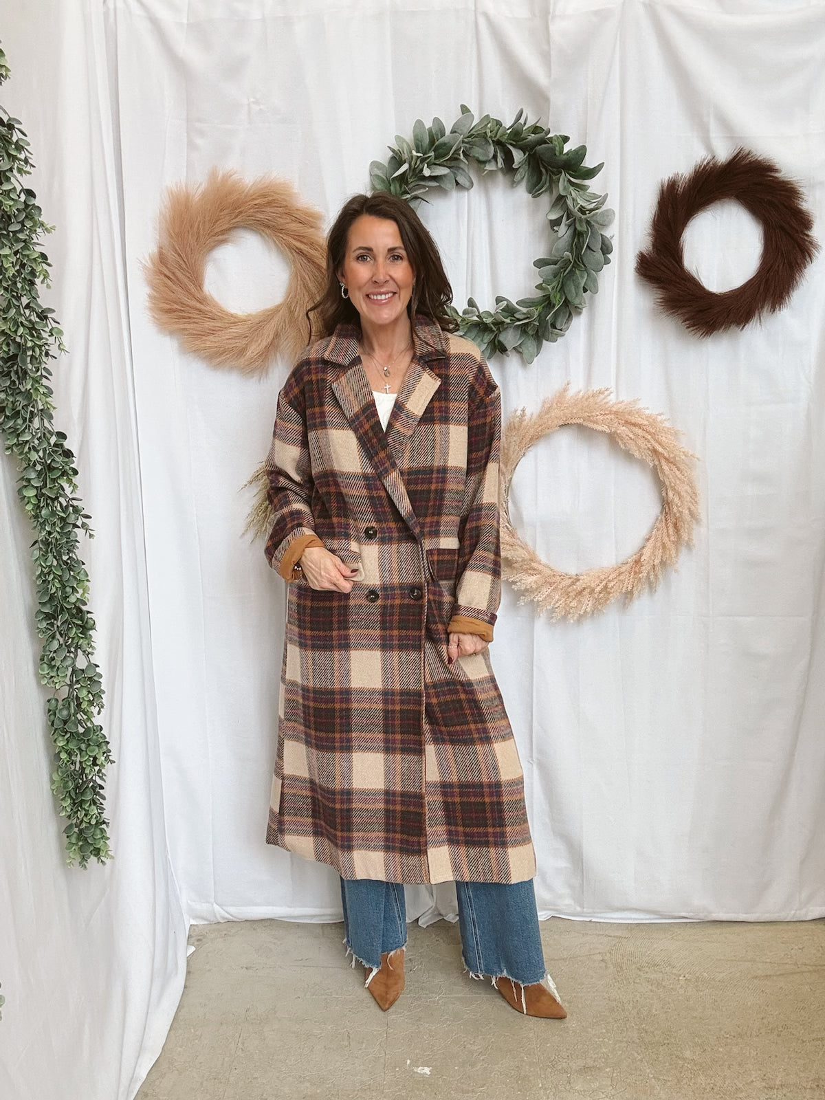 Ginger Plaid Jacket-Coats & Jackets-mystree-The Silo Boutique, Women's Fashion Boutique Located in Warren and Grand Forks North Dakota