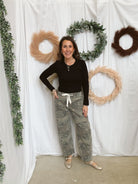 Risen Faded Camo Barrel Jeans-Jeans-risen-The Silo Boutique, Women's Fashion Boutique Located in Warren and Grand Forks North Dakota
