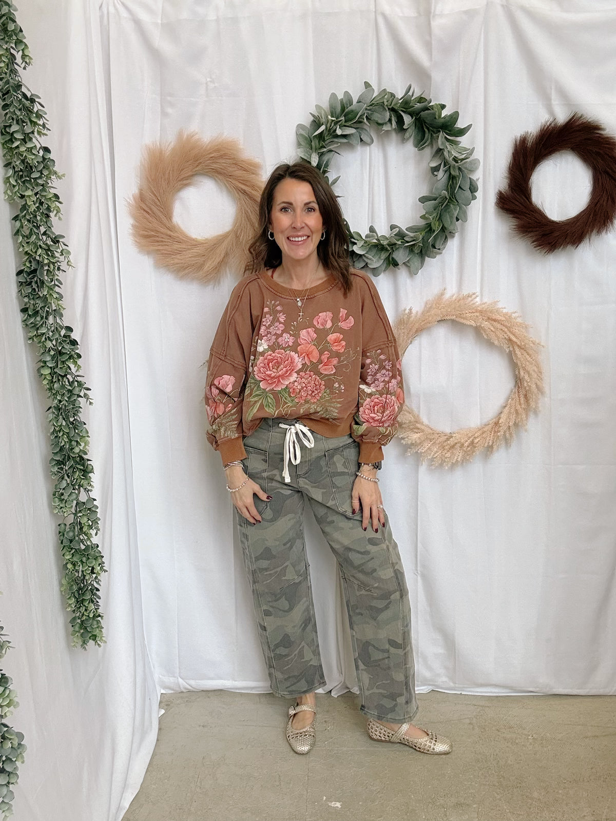 Risen Faded Camo Barrel Jeans-Jeans-risen-The Silo Boutique, Women's Fashion Boutique Located in Warren and Grand Forks North Dakota