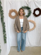 Chunky Knit Cardigan-Mocha-Cardigans-listicle-The Silo Boutique, Women's Fashion Boutique Located in Warren and Grand Forks North Dakota
