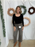 Lovervet Leopard Tie Waist Jeans-Jeans-vervet-The Silo Boutique, Women's Fashion Boutique Located in Warren and Grand Forks North Dakota