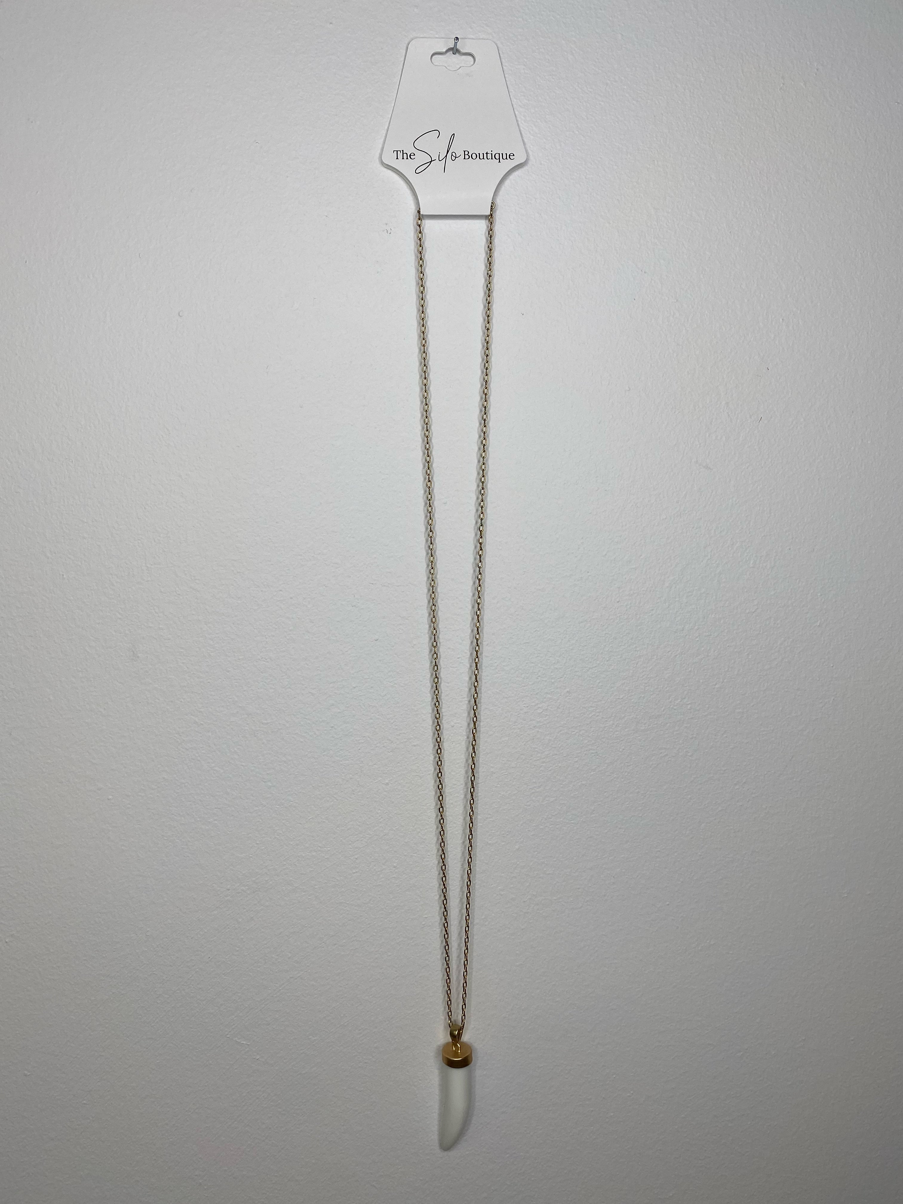 Dalia White Horn Necklace-Necklaces-Dallas Market-The Silo Boutique, Women's Fashion Boutique Located in Warren and Grand Forks North Dakota