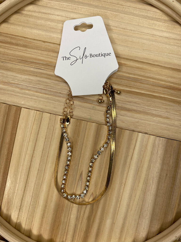 Snake Rhinestone Bracelet-Bracelets-Dallas Market-The Silo Boutique, Women's Fashion Boutique Located in Warren and Grand Forks North Dakota
