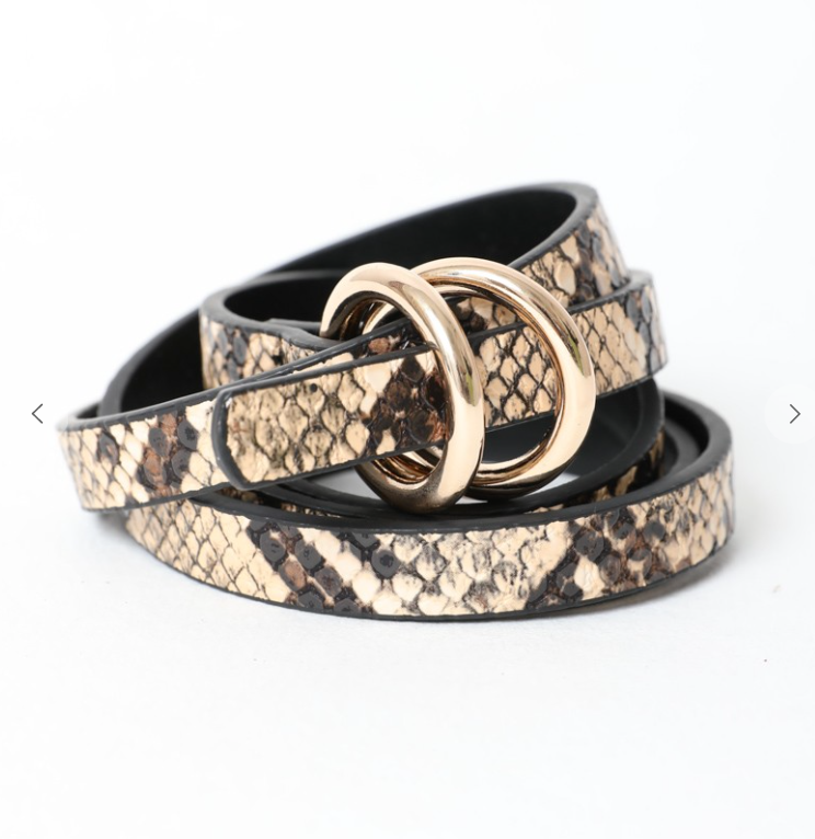 Double Skinny Snake Belt-Belts-Leto-The Silo Boutique, Women's Fashion Boutique Located in Warren and Grand Forks North Dakota