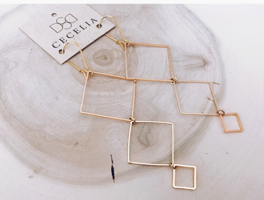 Feeling Square Earrings-Earrings-cecila-The Silo Boutique, Women's Fashion Boutique Located in Warren and Grand Forks North Dakota