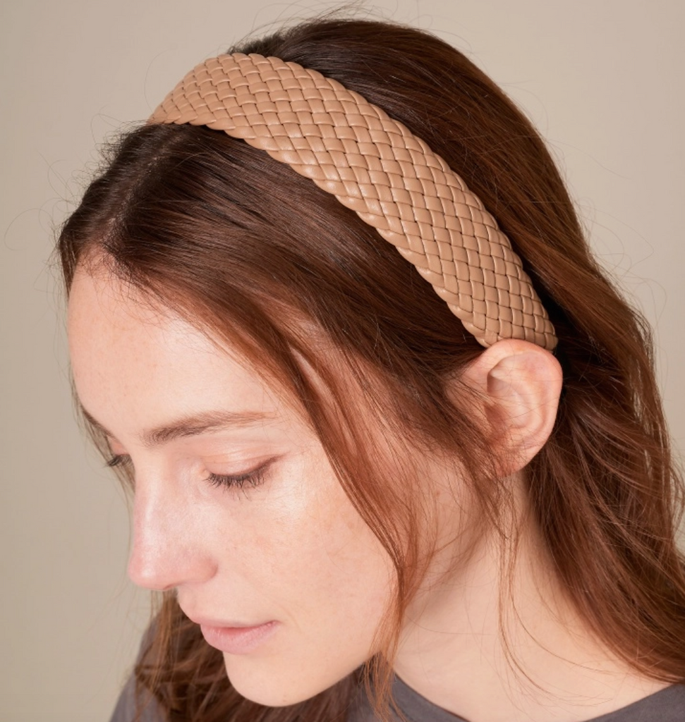 Ave Braided Leather Headband-Headbands-Fame-The Silo Boutique, Women's Fashion Boutique Located in Warren and Grand Forks North Dakota