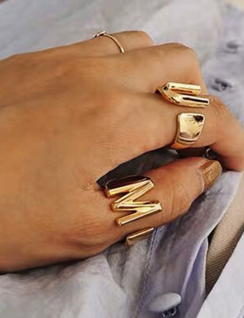 Adjustable Initial Ring-Rings-mark Ash-The Silo Boutique, Women's Fashion Boutique Located in Warren and Grand Forks North Dakota
