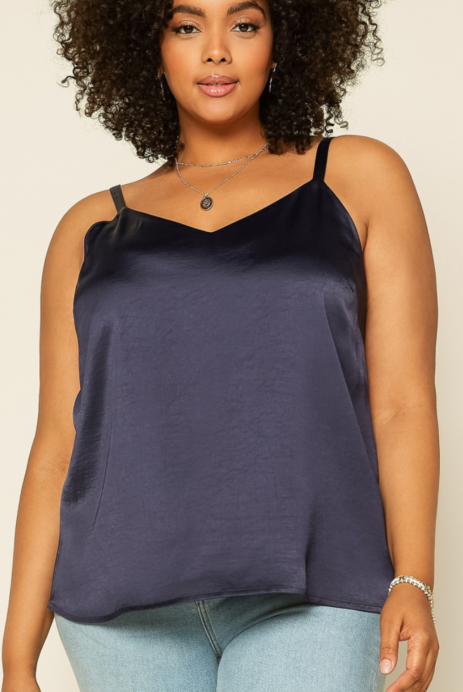 Skies Navy Cami-Cami-skies are blue-The Silo Boutique, Women's Fashion Boutique Located in Warren and Grand Forks North Dakota
