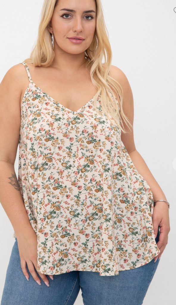 All Over Floral Cami Top-Cami-cozy co-The Silo Boutique, Women's Fashion Boutique Located in Warren and Grand Forks North Dakota