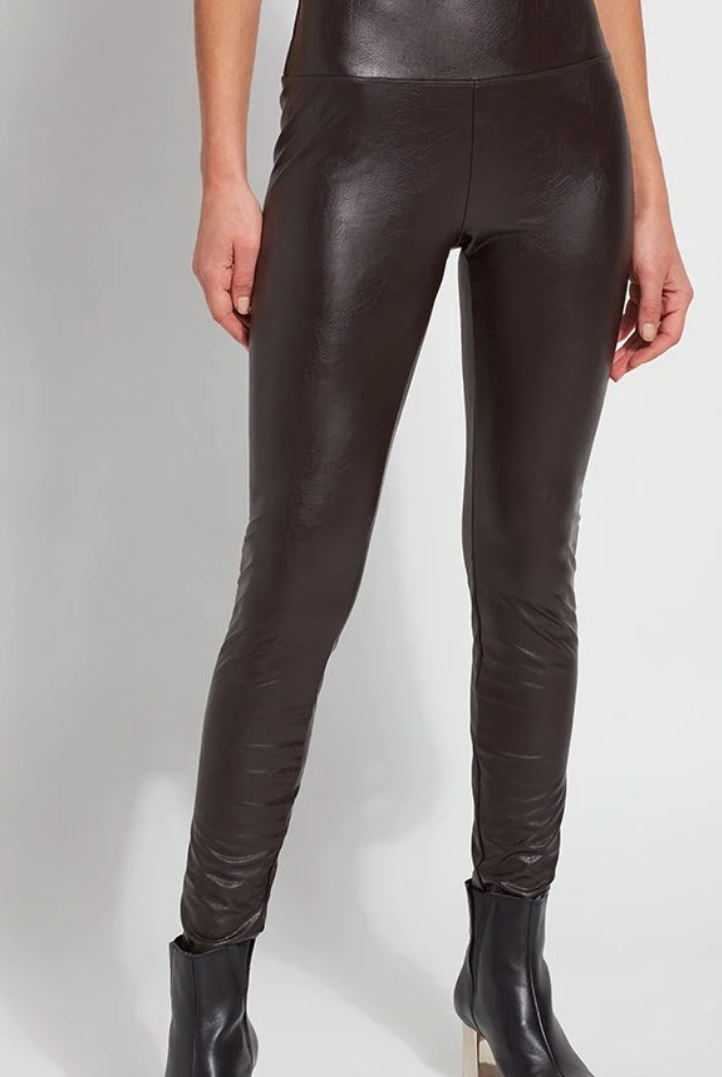 Lysse Textured Leather Leggings Double Espresso-Leggings-Lysee-The Silo Boutique, Women's Fashion Boutique Located in Warren and Grand Forks North Dakota