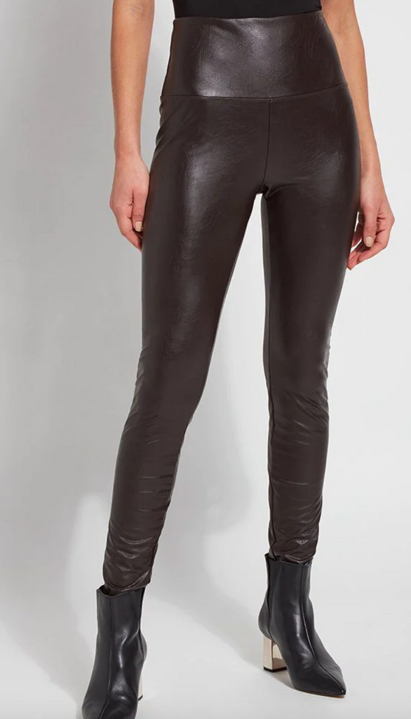 Lysse Textured Leather Leggings Double Espresso-Leggings-Lysee-The Silo Boutique, Women's Fashion Boutique Located in Warren and Grand Forks North Dakota