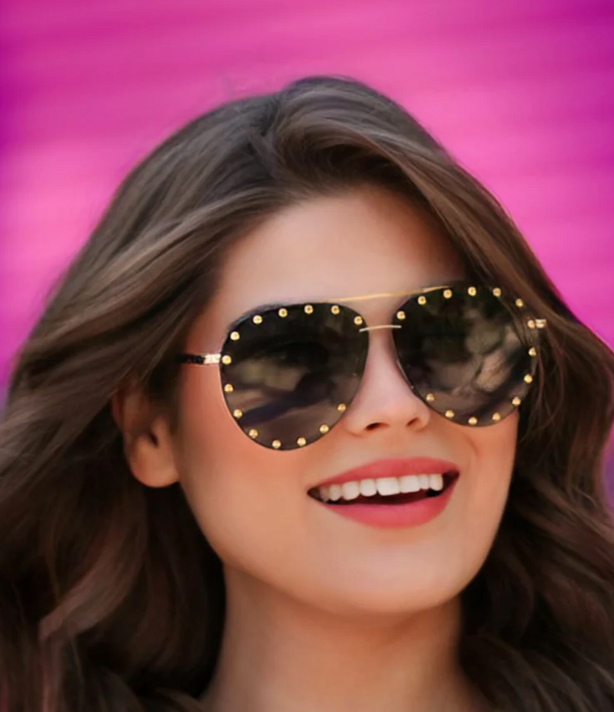 Jess Studded Aviator-Sunglasses-jess lea-The Silo Boutique, Women's Fashion Boutique Located in Warren and Grand Forks North Dakota