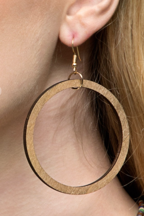 Wood Ring Earrings-Earrings-urbanista-The Silo Boutique, Women's Fashion Boutique Located in Warren and Grand Forks North Dakota