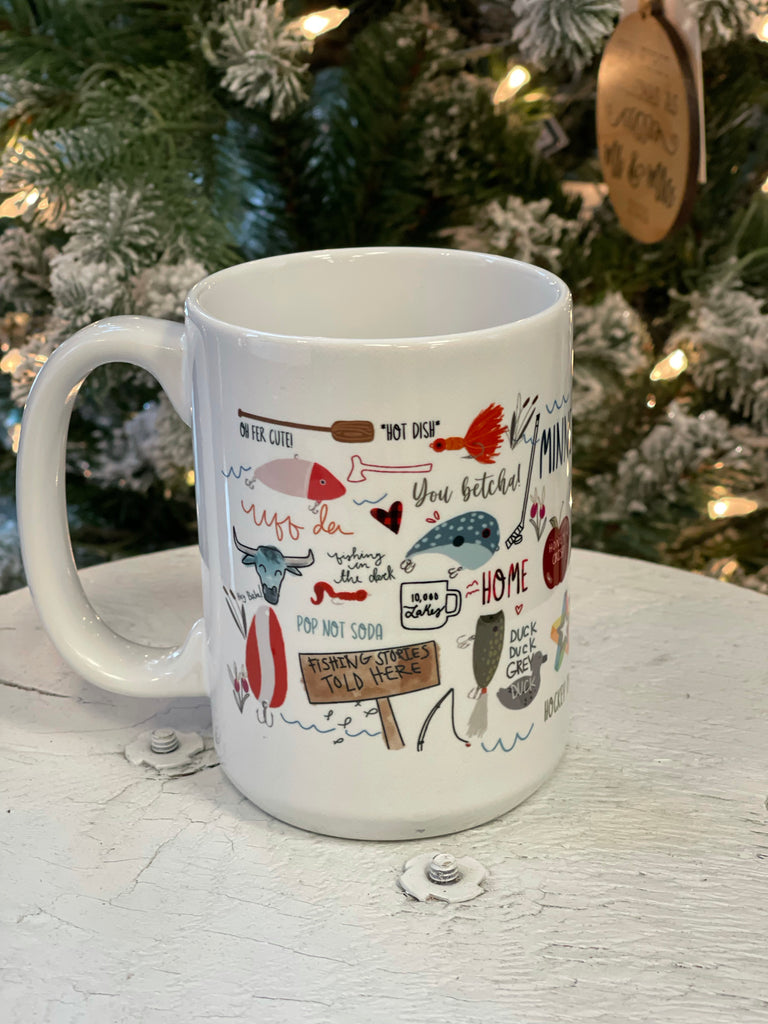 Minnesota Coffee Mug-Coffee Mugs-ivory and sage-The Silo Boutique, Women's Fashion Boutique Located in Warren and Grand Forks North Dakota