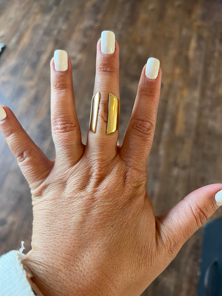 Gold Sliced Ring-Rings-locked and layered-The Silo Boutique, Women's Fashion Boutique Located in Warren and Grand Forks North Dakota