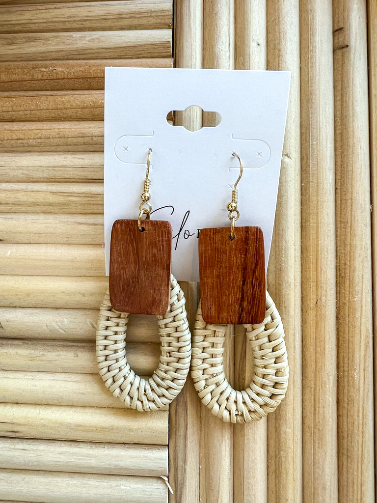 Fame Rattan Earrings-Earrings-Fame-The Silo Boutique, Women's Fashion Boutique Located in Warren and Grand Forks North Dakota