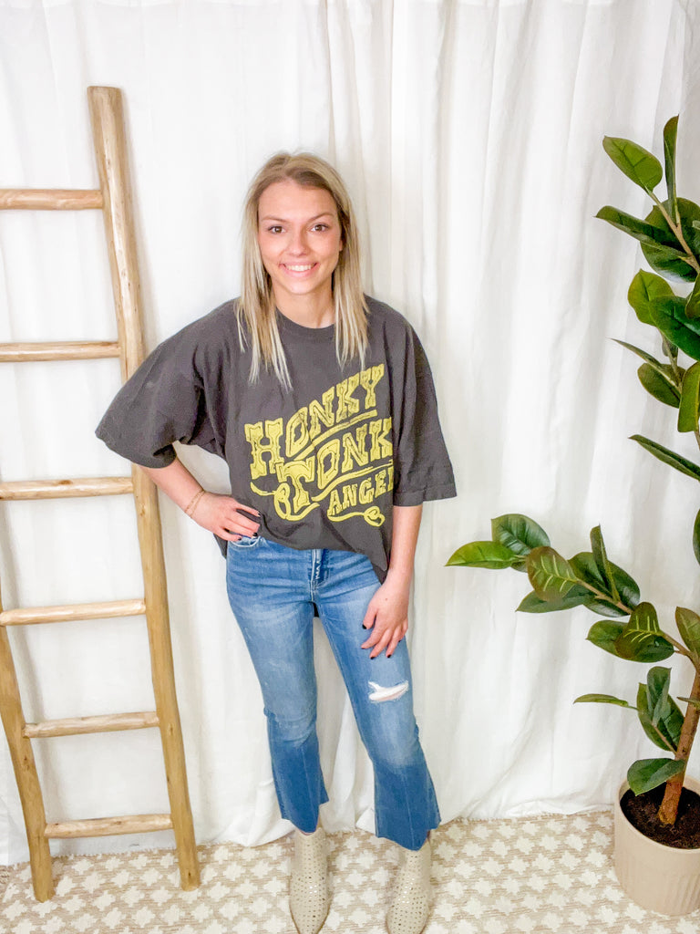 Honkey Tonk Angel Tee-Graphic Tees-LivyLu-The Silo Boutique, Women's Fashion Boutique Located in Warren and Grand Forks North Dakota