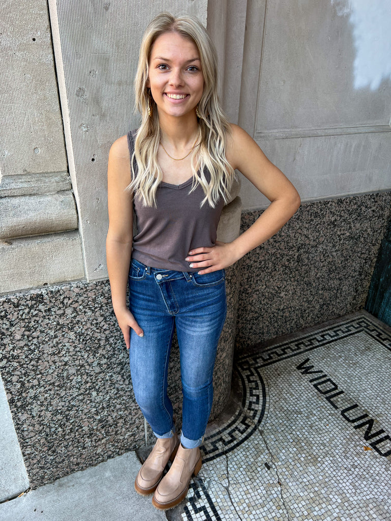 Antique Bronze Tabby Tank-Tank Tops-pol-The Silo Boutique, Women's Fashion Boutique Located in Warren and Grand Forks North Dakota