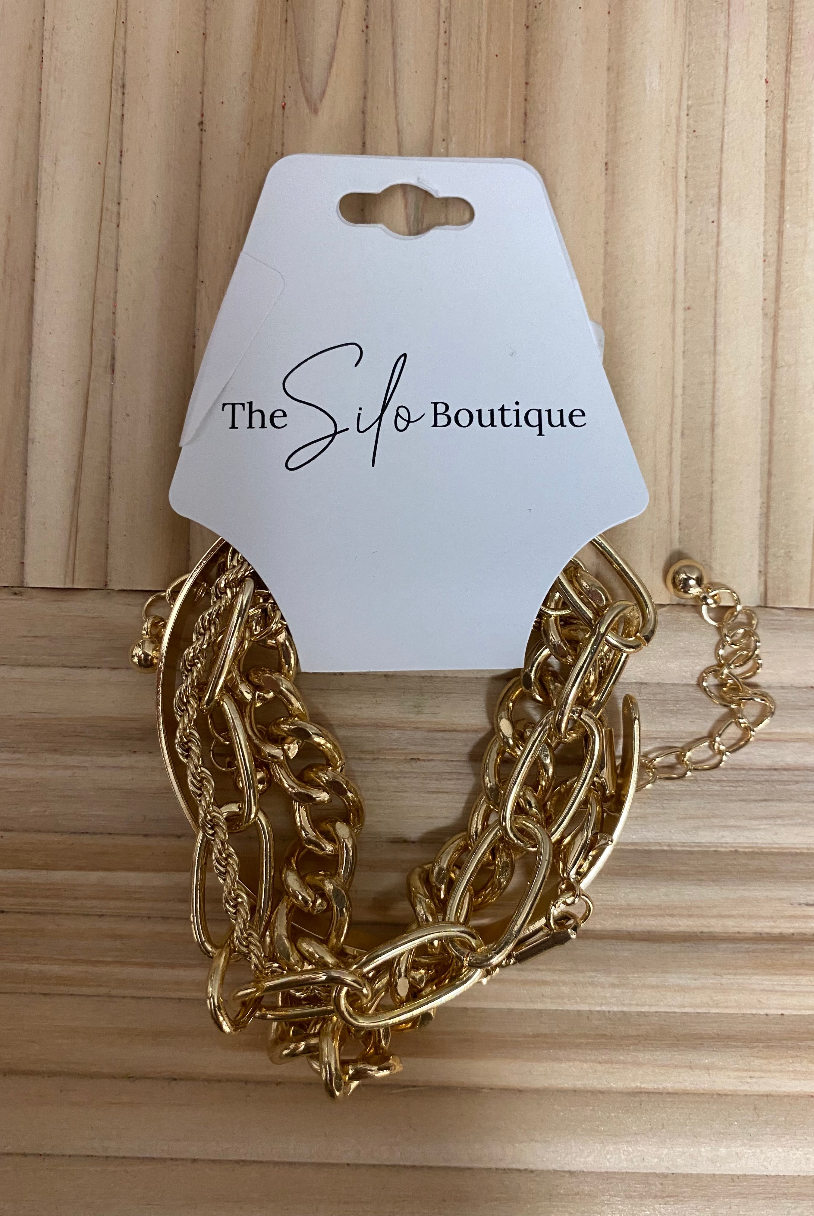 Pretty Gold Bracelets Set-Bracelets-pretty persuasions-The Silo Boutique, Women's Fashion Boutique Located in Warren and Grand Forks North Dakota