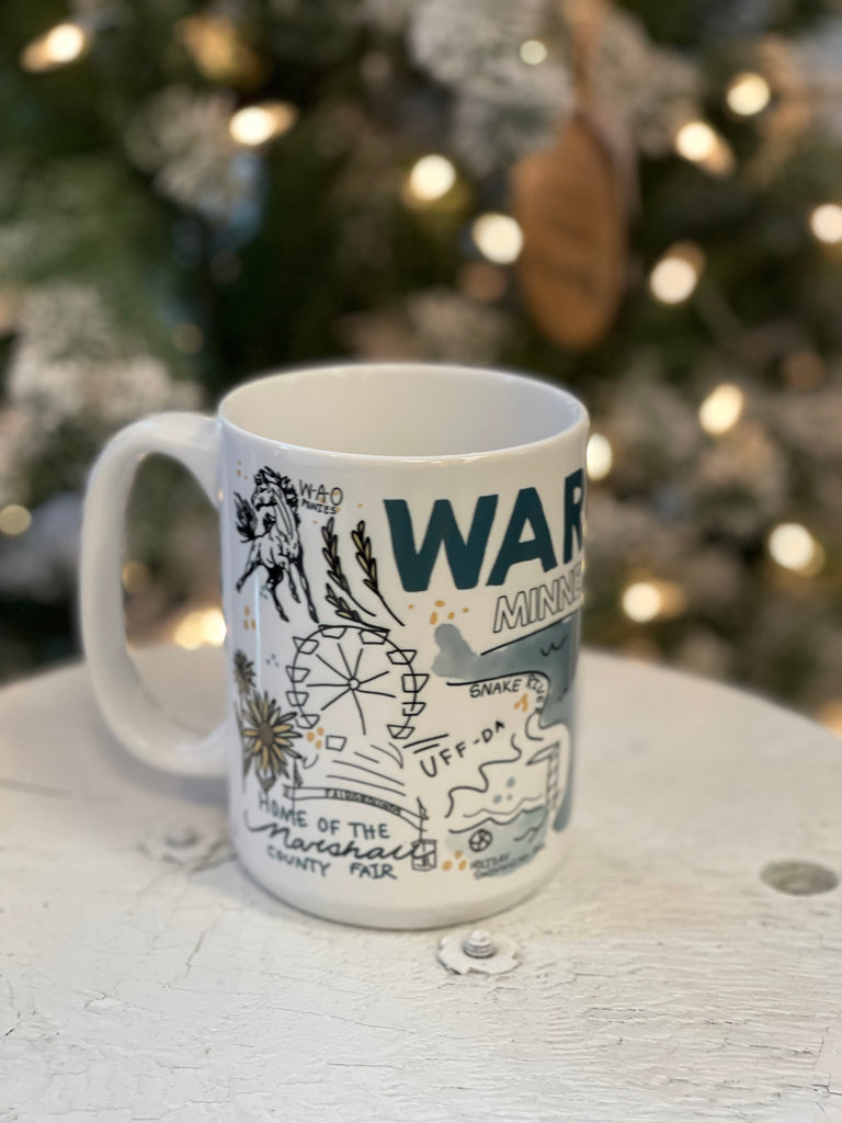 Warren Coffee Mug-Coffee Mugs-ivory and sage-The Silo Boutique, Women's Fashion Boutique Located in Warren and Grand Forks North Dakota