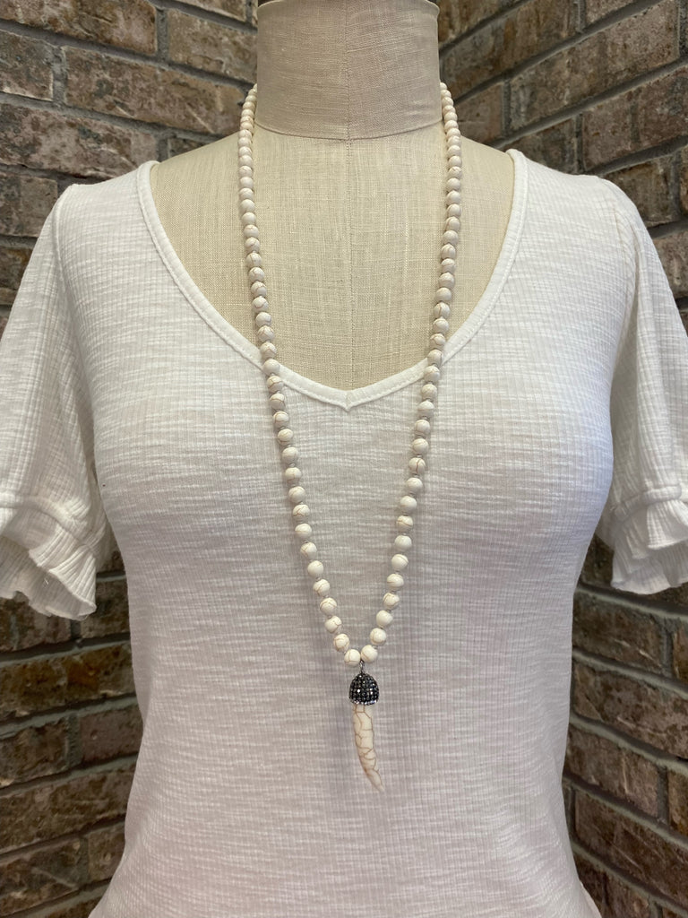 Kate White Statement Necklace-Necklaces-kate tuesday-The Silo Boutique, Women's Fashion Boutique Located in Warren and Grand Forks North Dakota