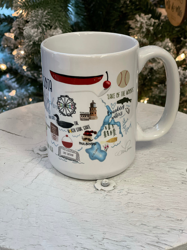 Minnesota Coffee Mug-Coffee Mugs-ivory and sage-The Silo Boutique, Women's Fashion Boutique Located in Warren and Grand Forks North Dakota