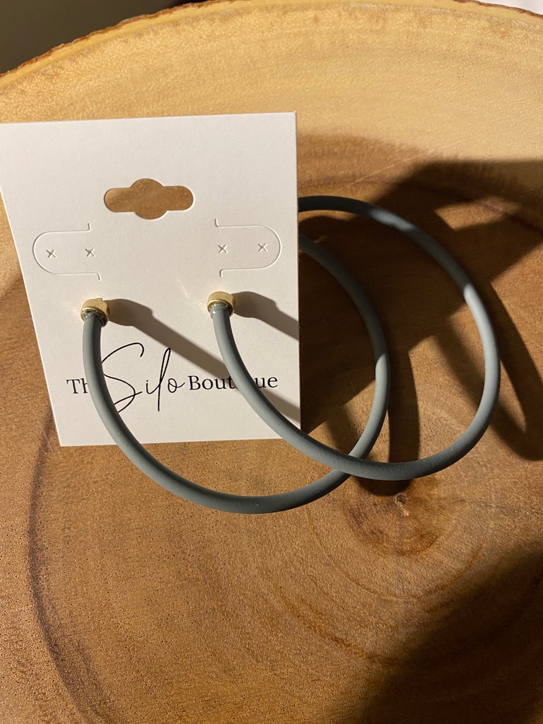 Ailees Teal Hoops-Earrings-ailees-The Silo Boutique, Women's Fashion Boutique Located in Warren and Grand Forks North Dakota