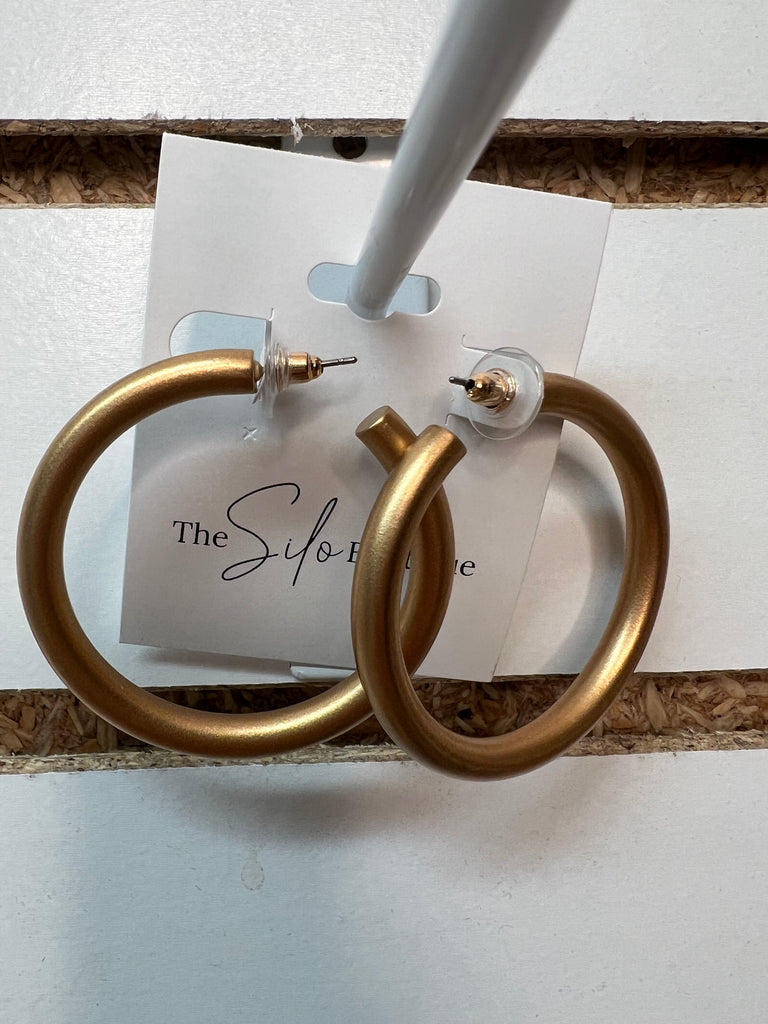 Coated Hoop-Earrings-Dallas Market-The Silo Boutique, Women's Fashion Boutique Located in Warren and Grand Forks North Dakota