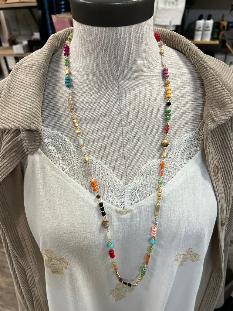 Fame Multi Bead Necklace-Necklaces-Fame-The Silo Boutique, Women's Fashion Boutique Located in Warren and Grand Forks North Dakota