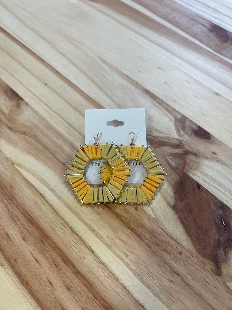 Yellow Geo Earrings-Earrings-so hot-The Silo Boutique, Women's Fashion Boutique Located in Warren and Grand Forks North Dakota