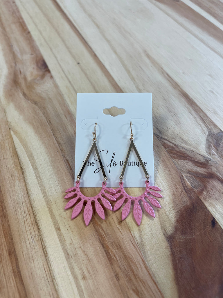 Glam Pink Gold Earrings-Earrings-so hot-The Silo Boutique, Women's Fashion Boutique Located in Warren and Grand Forks North Dakota
