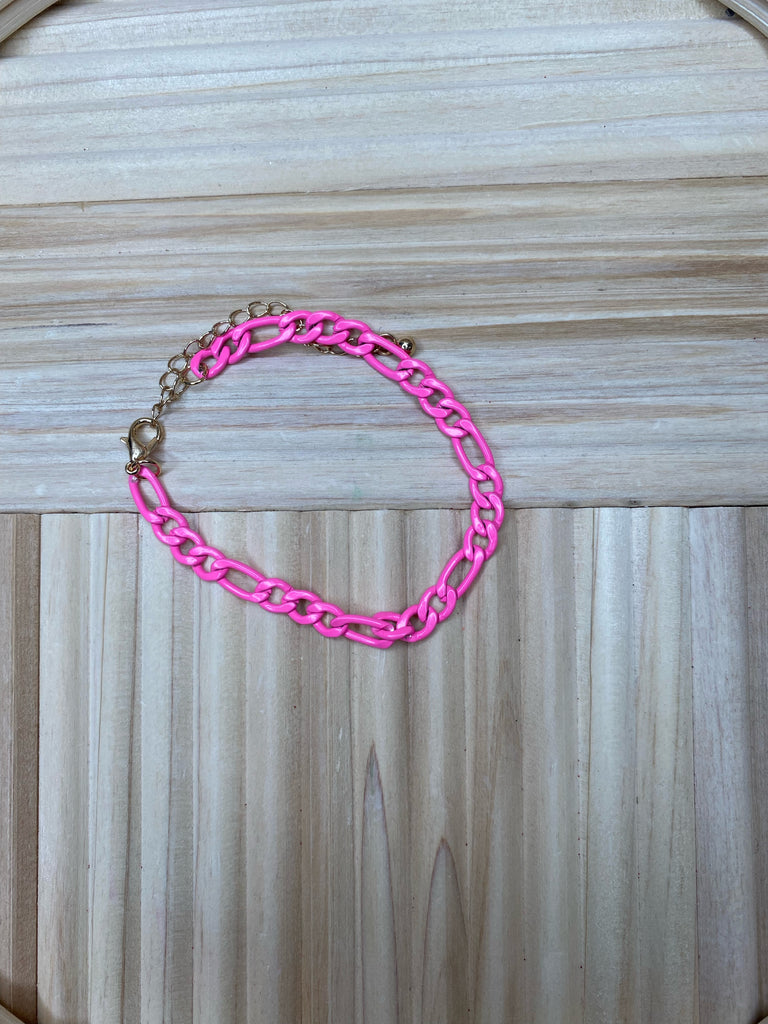 Hot Pink Chain Ankle Bracelet-Ankle Bracelets-Dallas Market-The Silo Boutique, Women's Fashion Boutique Located in Warren and Grand Forks North Dakota
