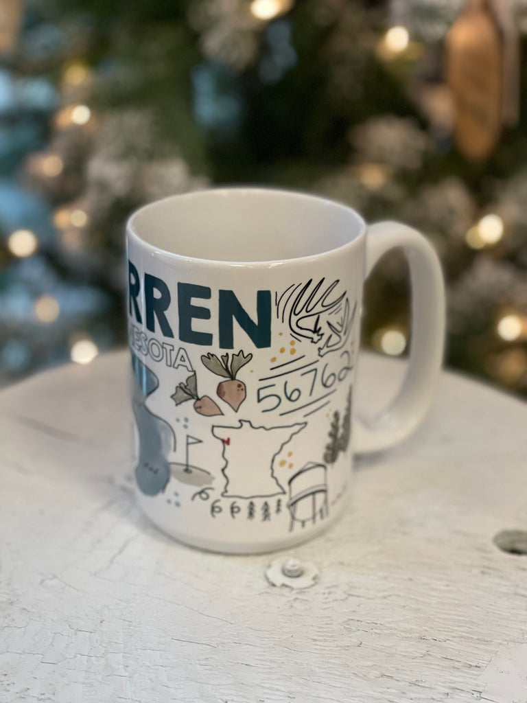 Warren Coffee Mug-Coffee Mugs-ivory and sage-The Silo Boutique, Women's Fashion Boutique Located in Warren and Grand Forks North Dakota